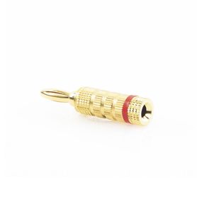 conector banana tipo tornillo para bocinas  instalaciones profesionales de audio  chapado en oro  color rojo 1 pieza198333