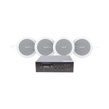 kit de amplificador de 120w para escritorio  4 altavoces de plafón de 4in  3  6w  sistema 70100v