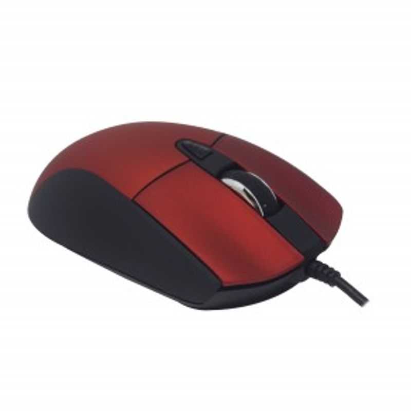 Mouse Naceb Technology NA0115R Rojo 6 botones Alámbrico Óptico 800  2400 DPI TL1 