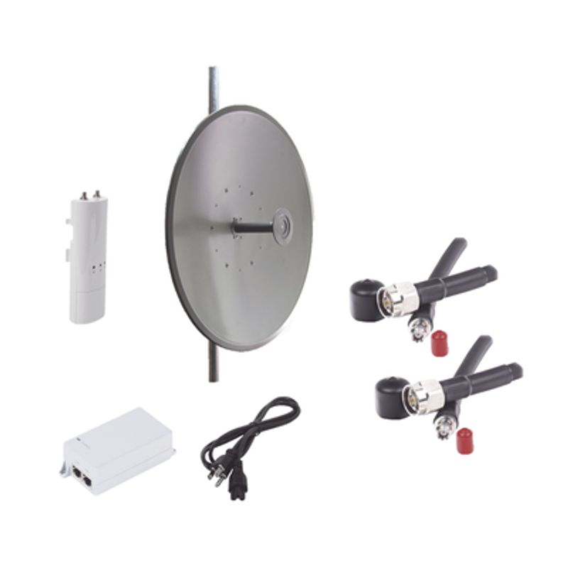 Kit De Radio C5c Con Antena Hdda5w32dp2 De 32 Dbi  Frecuencia (4.95.9 Ghz) Incluye Jumper Poe Y Cable De Alimentación Ideal Para