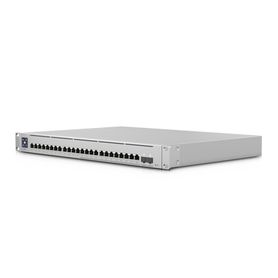 unifi switch empresarial capa 3 de 24 puertos poe 8023afat 12 puertos 25g y 12 puertos 1g  2 puertos 110g sfp 400w pantalla inf