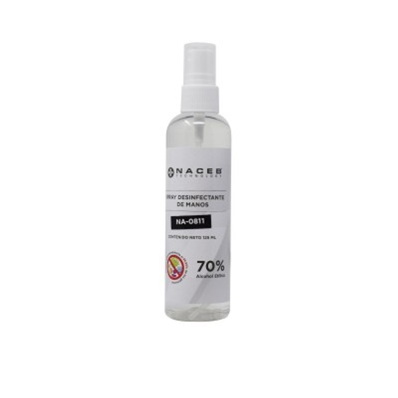 Spray Desinfectante de Manos NA0811 Naceb Technology Alcohol Etilico 70 Producto Certificado 125ml TL1 
