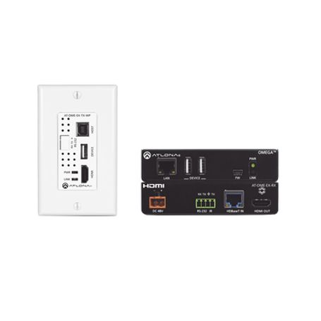 omega 4kuhd placa de pared hdbaset txrx para hdmi con usb