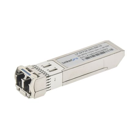 transceptor sfp28 minigbic  monomodo  25 gbps de velocidad  conectores lc dúplex  hasta 10 km de distancia