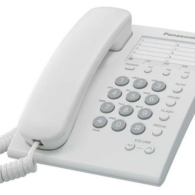 Teléfono analógico PANASONIC KXTS550MEW Analógica Escritorio/pared Color blanco Incluye Memoria para 10 Números TL1 