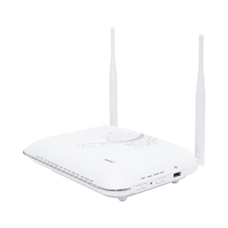 Onu Gpon Con 4 Puertos Gigabit Ethernet  2 Pots  1 Usb  1 Catv (rf)  Wifi 2.4 Ghz Conector Sc/apc