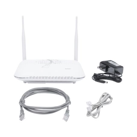 Onu Gpon Con 4 Puertos Gigabit Ethernet  2 Pots  1 Usb  1 Catv (rf)  Wifi 2.4 Ghz Conector Sc/apc