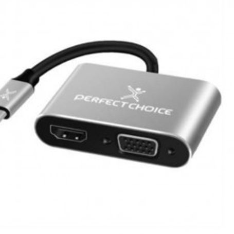 Adaptador USBC a HDMI1VGA PERFECT CHOICE PC101284 USB C HDMI  VGA TL1 