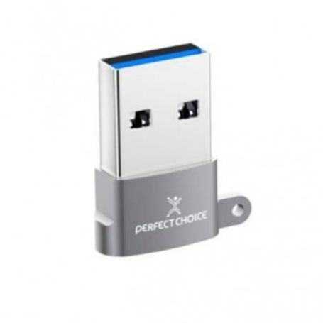 Mini Adaptador de USB A a USB C PERFECT CHOICE PC101253 Gris TL1 
