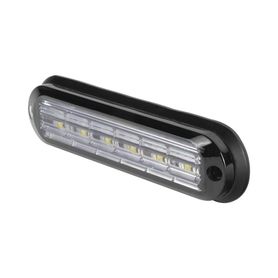 luz auxiliar ultra brillante  ip67 de 6 leds color rojoazul con mica transparente y bisel negro214093