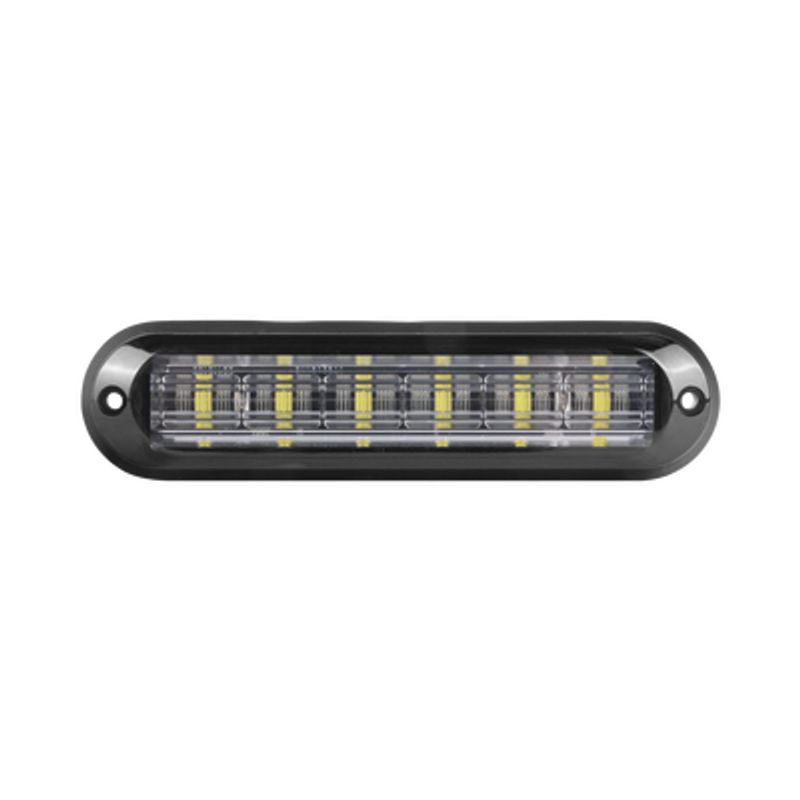 Luz Auxiliar Ultra Brillante  Ip67 De 6 Leds Color Ambar/claro Con Mica Transparente Y Bisel Negro