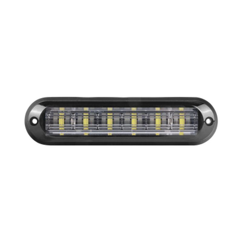 Luz Auxiliar Ultra Brillante Ip67 De 6 Leds Color Ambar Con Mica Transparente Y Bisel Negro