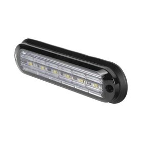 luz auxiliar ultra brillante ip67 de 6 leds color ambar con mica transparente y bisel negro184546
