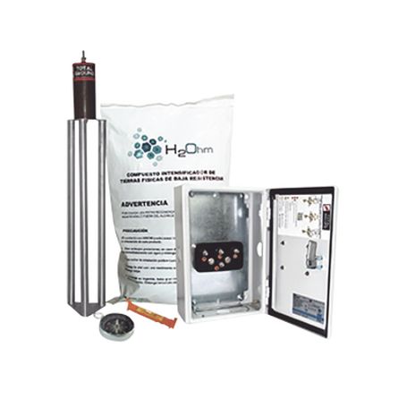 kit antivandalico de puesta a tierra de 45 a con electrodo filtro acoplador y compuesto h2ohm