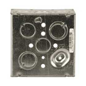 caja cuadrada galvanizada  de 4 x 4 profundidad de 2 18 cuenta con 10 ko de 12 y 6 tko 12  34207900