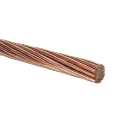 Cable Eléctrico De Cobre Desnudo Semiduro 7 Hilos Cal. 1/0 Awg Rollo 100 M.