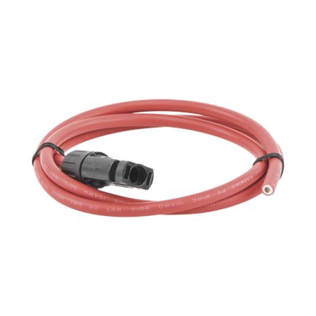 cable fotovoltaico 1 m rojo calibre 10 awg con terminal mc4m en un extremo