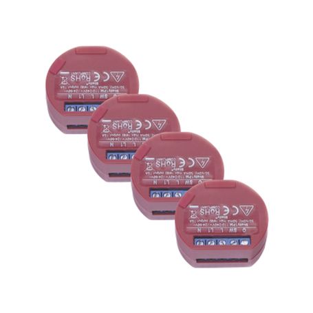 kit de 4  relevador  interruptor wifi  industrial y residencial inteligente  medidor de consumo  16a  soporta google  alexa  nu