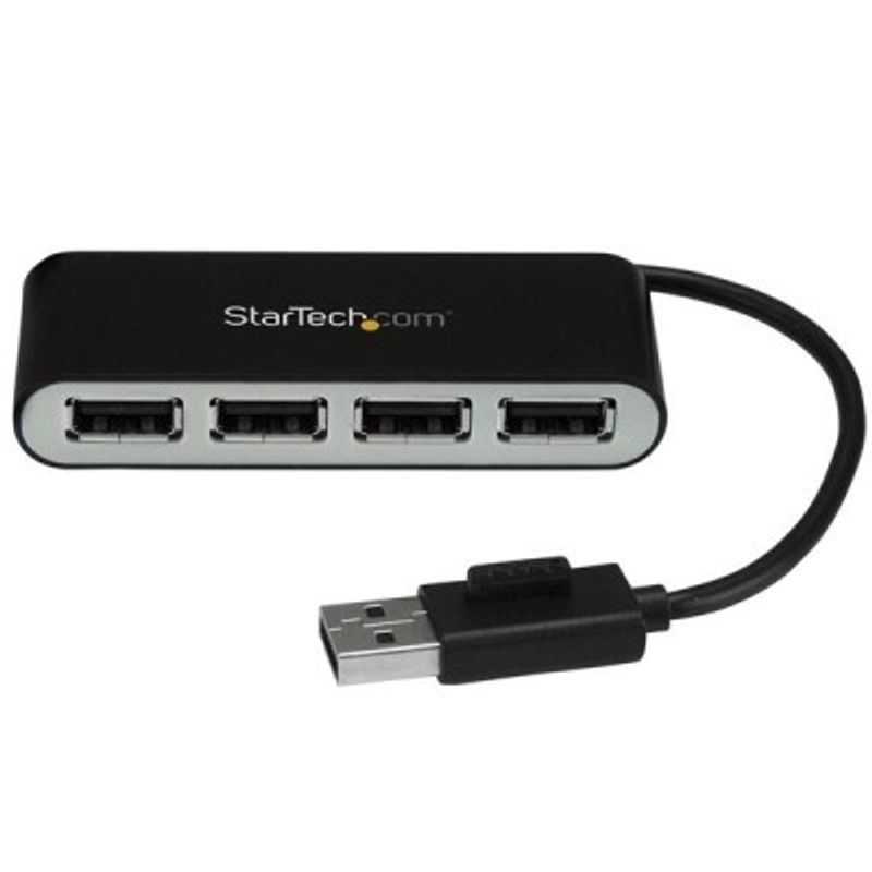 Concentrador USB StarTech.com ST4200MINI2 USB 2.0 480 Mbit/s Negro Plata 4 puertos TL1 