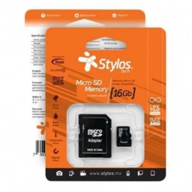 Memoria Micro SD 16GB C/A Stylos. STMS161B TL1 