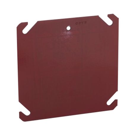 tapa cuadrada para caja galvanizada de 4  color rojo