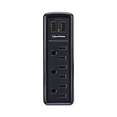 multicontacto con supresor de picos de pared voltaje de entrada 125 vca nema 515p  con 3 salidas nema 515r 2 puertos de carga u