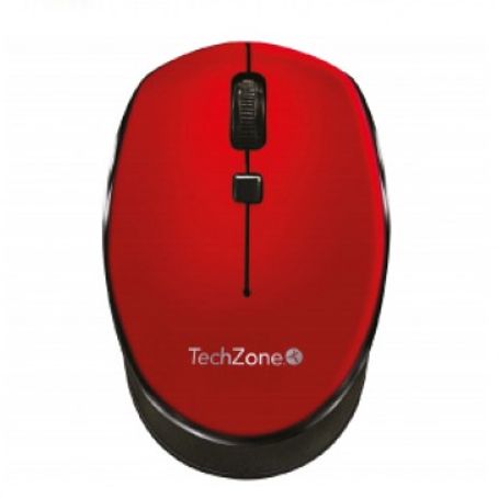 Mouse basico inalambrico TechZone hasta 1600 DPI´s 3 botones textura en rubber color rojo 1 ano de garantia. TL1 
