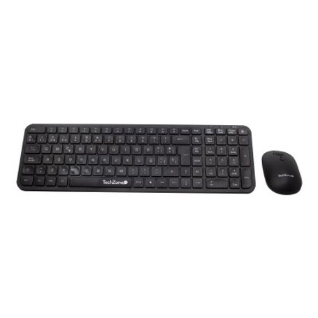Kit de teclado y mouse multimedia inalambrico TechZone mouse 1000 DPI´s teclas chocolate/silenciosas 1 ano de garantia. TL1 
