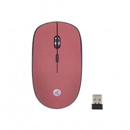 Mouse inalambrico TechZone de 1200 DPIS alcance hasta 15 metros 4 botones  texturizado rubber color rojo 1 ano de garantia. TL1 