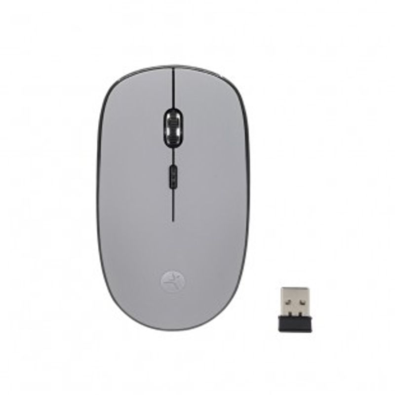 Mouse inalambrico TechZone de 1200 DPIS alcance hasta 15 metros 4 botones texturizado rubber color gris 1 ano de garantia. TL1 