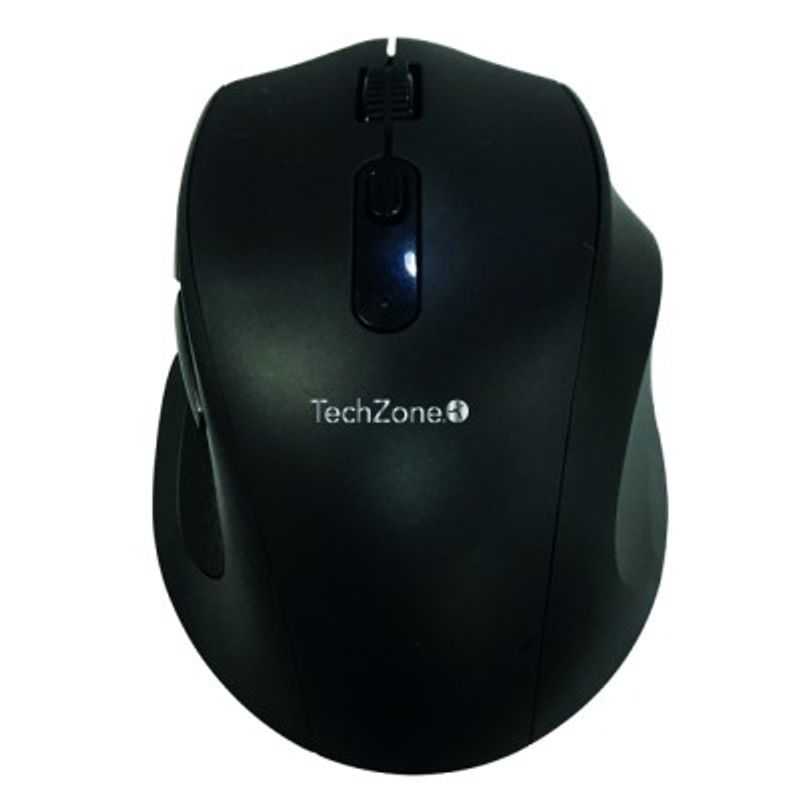 Mouse inalambrico TechZone de 3200 DPIS alcance de hasta 20 metros 6 botones multifuncion color negro click silncioso 1 ano de g