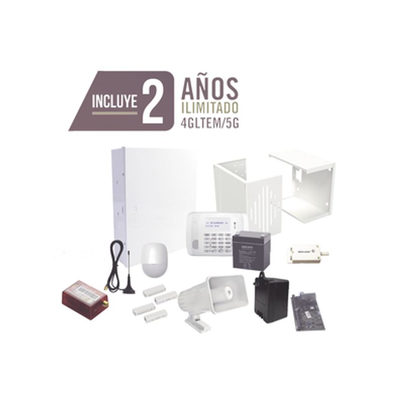 Kit De Alarma Con 2 Anos De Comunicación Ilimitada 4gltem / 5g