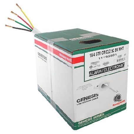 bobina de 152 metros  cable de cobre  4x18 awg  tipo alarmas cmcl2   para interior  color blanco  para aplicaciones de alarmas 