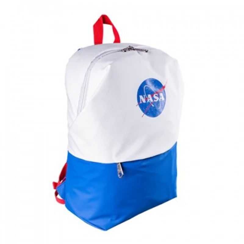 BACKPACK NASA NSB223201 marca TechZone Laptop Backpack 15.6 pulgadas en poliester color azul con blanco y bolsas laterales  TL1 