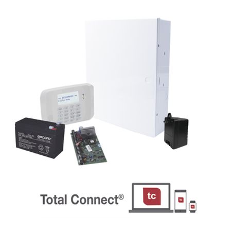 kit de panel de alarma vista48la con  bateria de 9ah transformador y gabinete