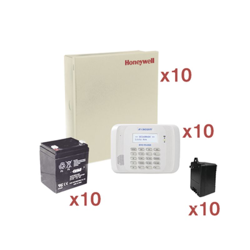 Kit De 10 Paneles De Alarma Vista48 Con Bateria Y Transformador