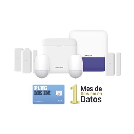 ax pro kit de alarma ax pro con gsm 3g4g  incluye 1 hub  2 sensores pir  3 contactos magnéticos mini  1 control remoto  1 siren