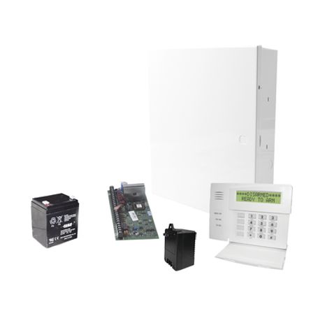 sistema de alarma vista48la con 4 zonas en teclado incluye transformador y bateria