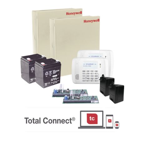 2 paneles de alarma vista486162rf teclado alfanumérico con receptor inalámbrico bateria y transformador