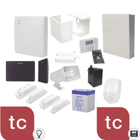 kit de sistema de alarma con sensores cableados y modulo de automatizacion zwave