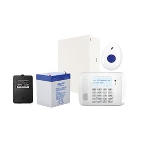 kit de panel de alarma vista48 con botón de pánico y detección de caidas inalámbrico gabinete transformador y bateria