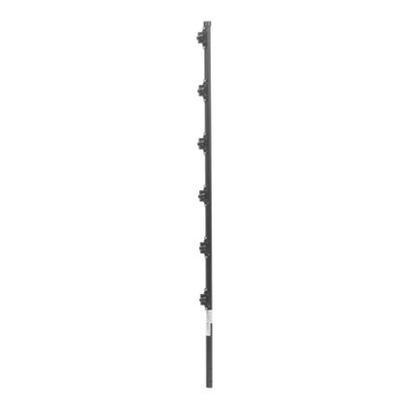 poste con 6 aisladores de paso  para cerca electrificada tubo galva de 14m cal 18 de 1 diam  pintura negra190955
