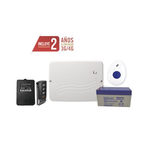 kit de panel de alarma hibrido 4g lte con botón de pánico y detección de caidas inalámbrico incluye sim con 2 anos de datos y a