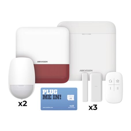 ax pro kit de alarma ax pro con gsm 3g4g  incluye 1 hub  2 sensores pir  3 contactos magnéticos mini  1 control remoto  1 siren