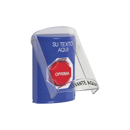 botón con texto personalizado tapa protectora de policarbonato súper resistente restablecimiento con llave