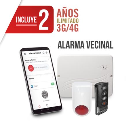 kit alarma vecinal con funcion programación 100 via web