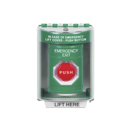 botón de salida de emergencia  cubierta de policarbonato súper resistente de superficie con espaciador   temporizador ajustable