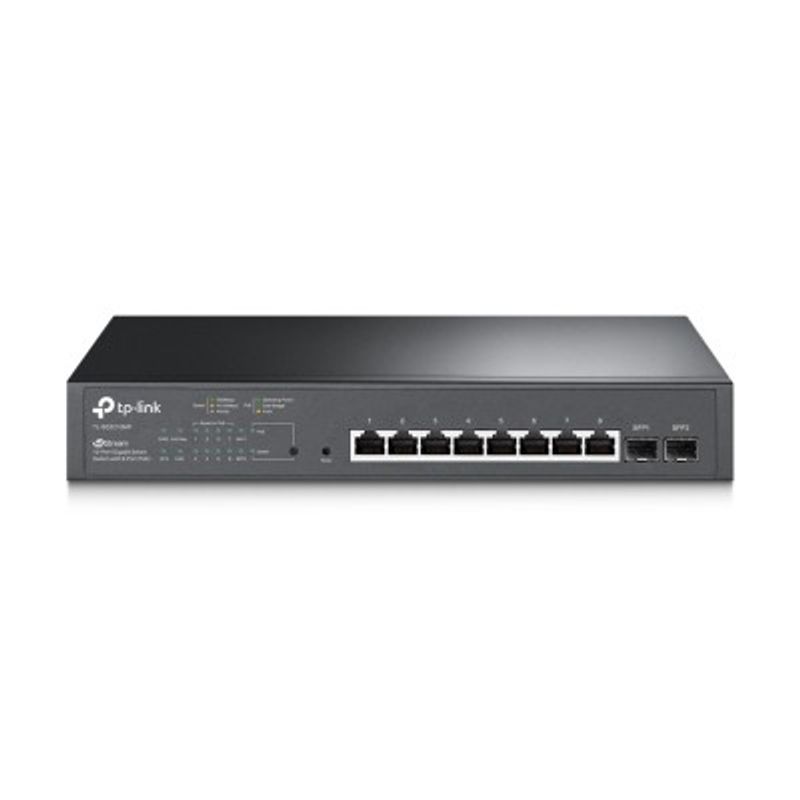 Switch TPLINK TLSG2210MP administrable OMADA POE de 8 puertos 10/100/1000 Mbps 802.3at / af POE y 2 Gigabit SFP TL1 