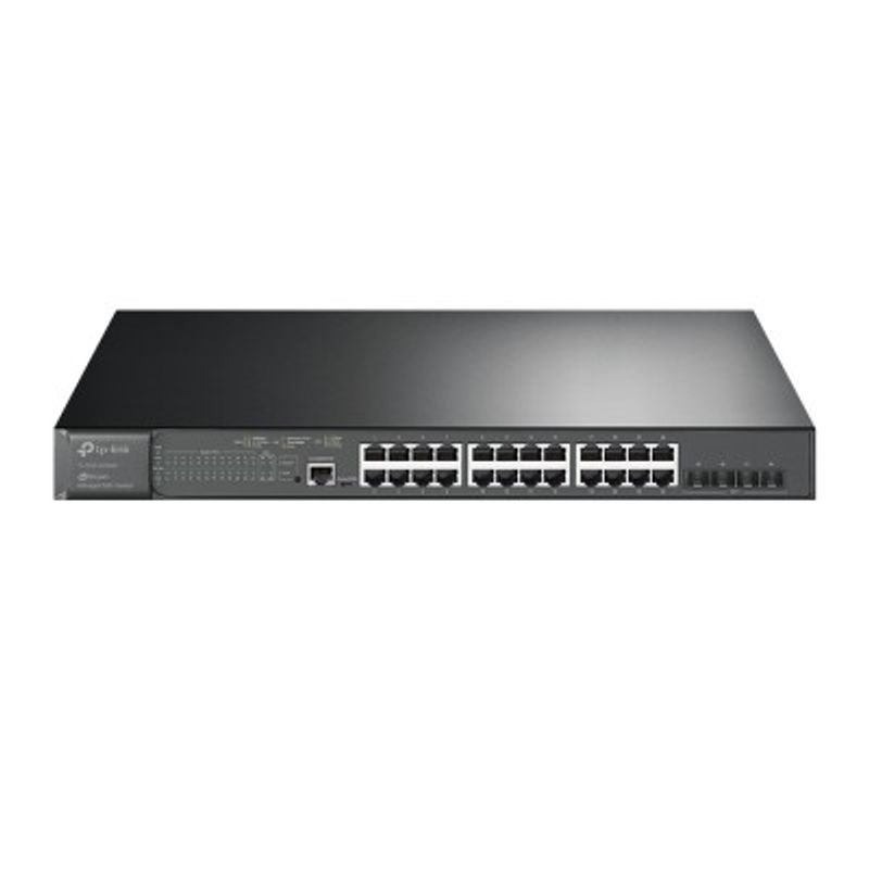 Switch JetStream  Gigabit TPLink Administrable L2 (TLSG3428XMP) de (24) puertos 10/100/1000 Mbps y (4) 10 GE SFP L2con  POE TL1 