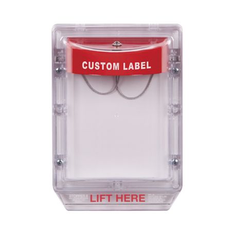 cubierta protectora de policarbonato serie stopper ii®  con bocina sin espaciador montaje empotrado etiqueta personalizada